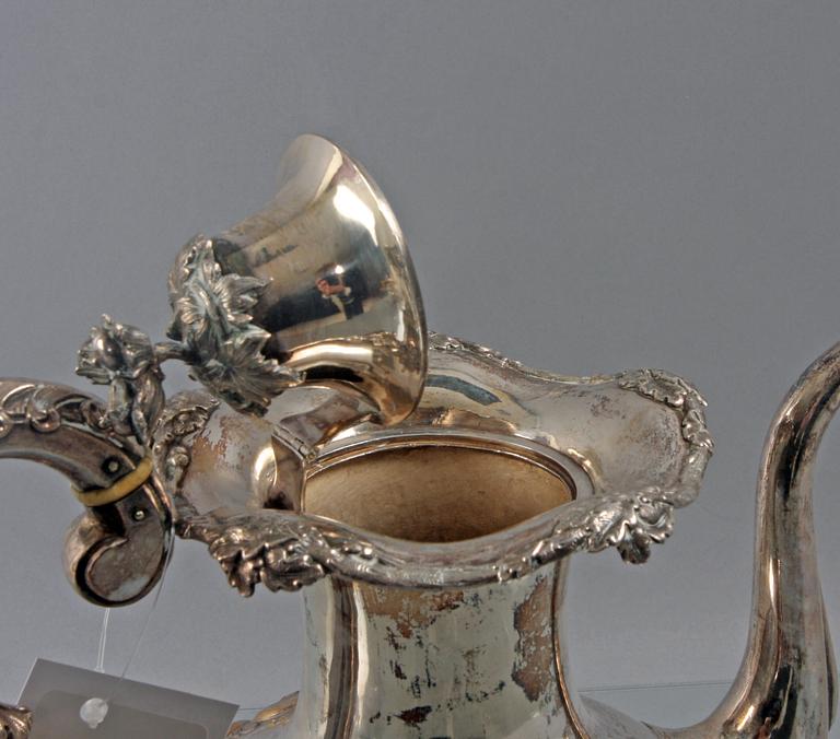 KAFFEKANNA, silver, nyrokoko, Sverige 1863.