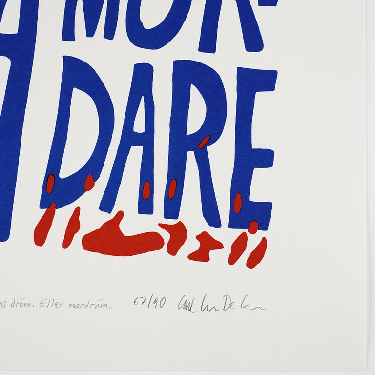 Carl Johan De Geer, lithograph in colours, signed 67/90.