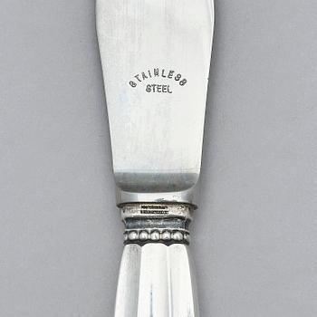 Georg Jensen, bestickuppsättning, 139 delar "Konge/Acorn", sterling silver, design Johan Rohde, Köpenhamn efter 1945.
