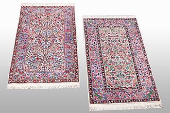 Mattor, ett par, Kirman Lavar, ca 107 x 62 cm & ca 107 x 62 cm.