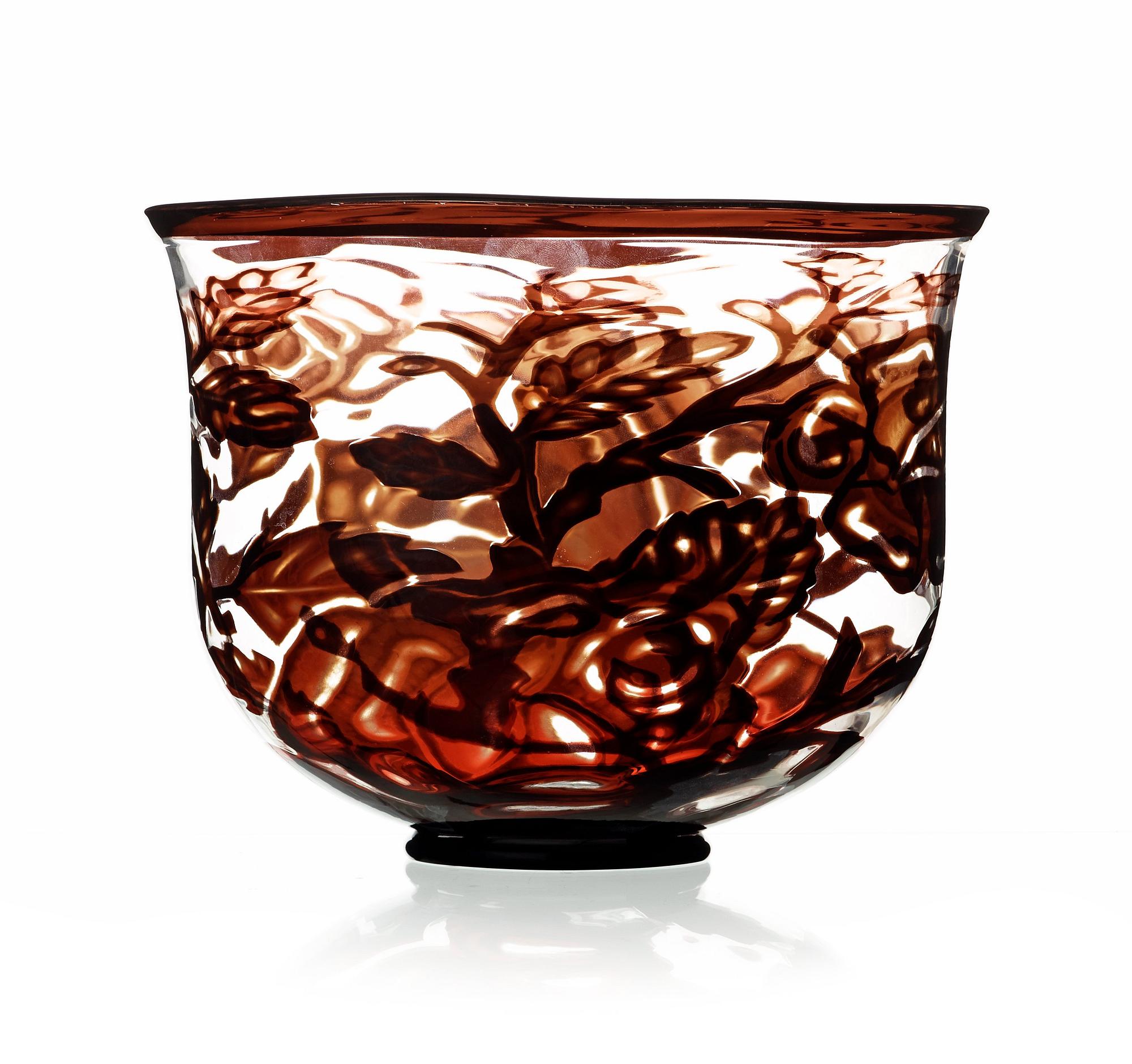 Eva Englund, a 'graal' glass vase, Orrefors 1975.