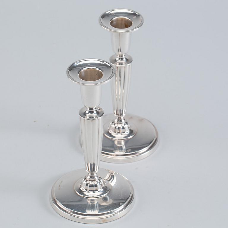 LJUSSTAKAR, ett par, silver, G.A.B 1966-1970.