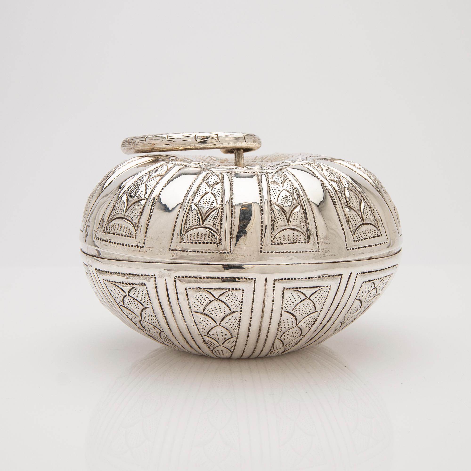 Ask med lock, sterling silver, Mexiko.