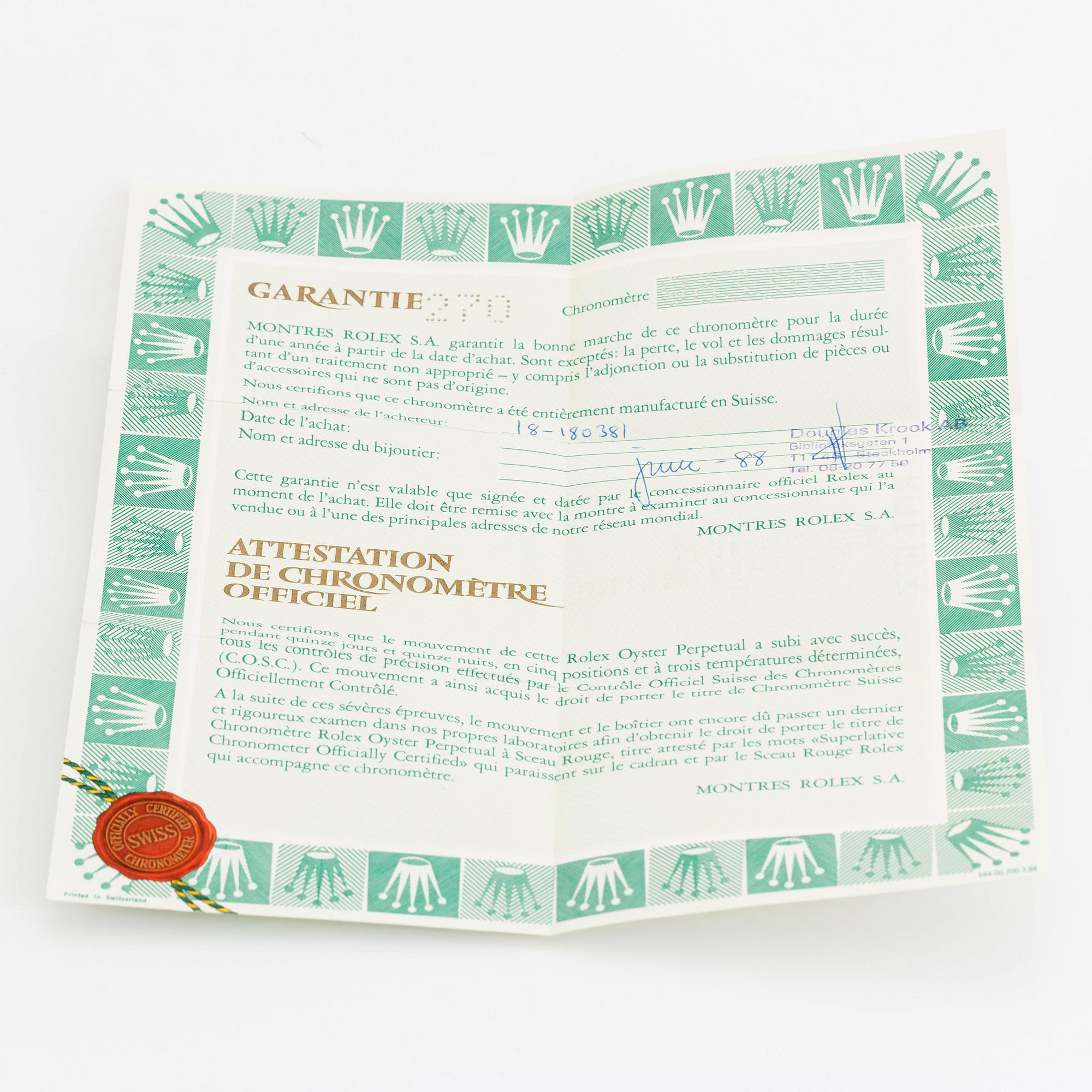 Rolex, Day-Date, "Tapestry Dial, ca 1988.