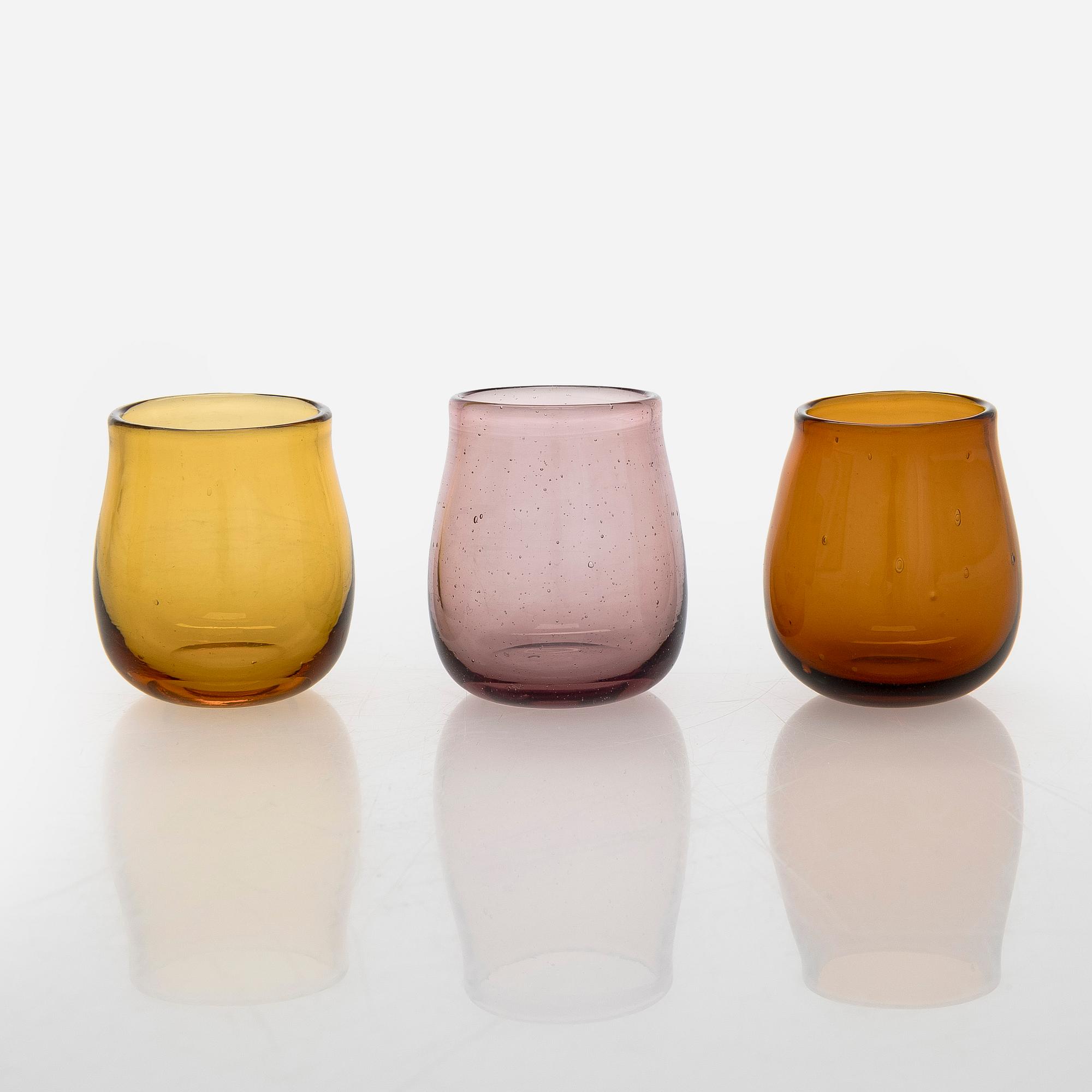 Gunnel Nyman, Ölglas, 1 st, modell "GN 41" och  snapsglas, 19 st, modell "GN 42", Nuutajärvi Notsjö 1949 - 1953.