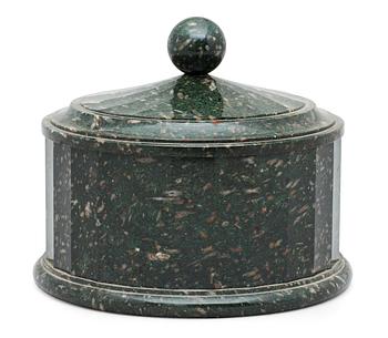 663. A Swedish Empire 19th century porphyry butter box.