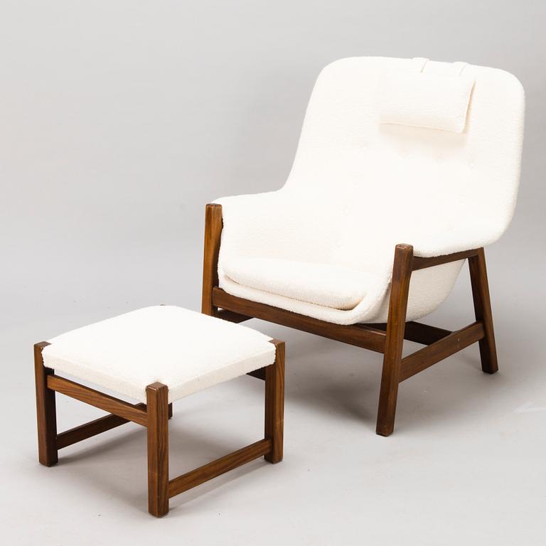 CARL GUSTAF HIORT AF ORNÄS, A 1960s 'Caravelle' armchair and ottoman for Puunveisto Oy - Wood work Ltd.