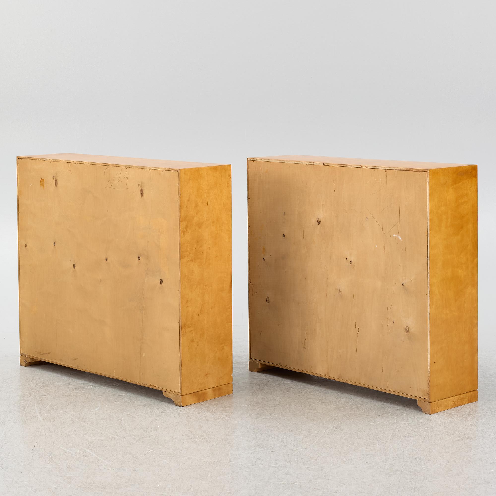 Bookcases, a pair, functionalist, 1930s.
