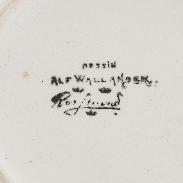 Alf Wallander, a flintware bowl with lid, Rörstrand, early 20th century.