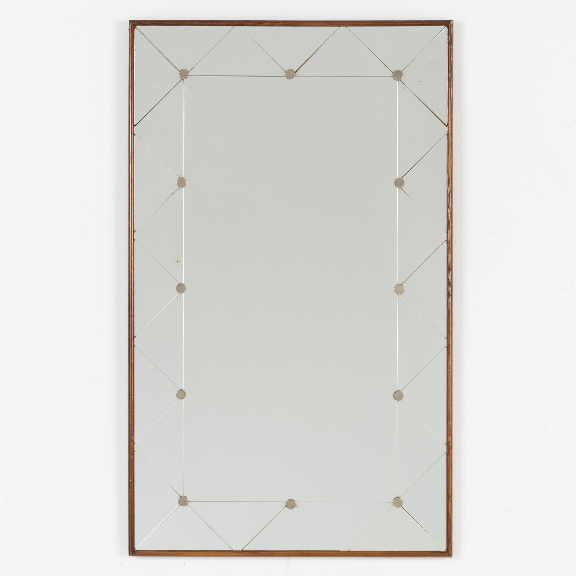 Mirror, second half of the 20th century, Glass & Wood.