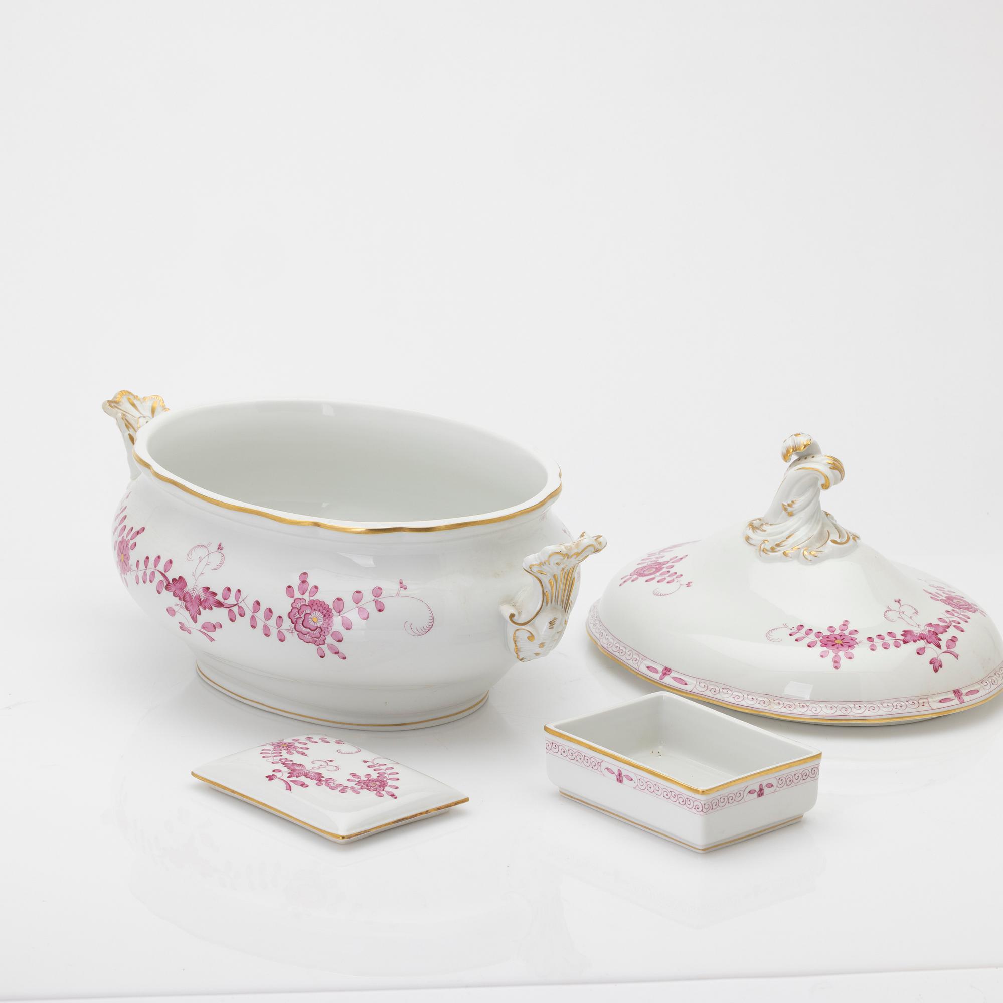 Meissen, Terrin samt lockask, porslin, 1900-tal.
