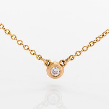 Tiffany & Co, Elsa Peretti, collier, "Diamonds by the Yard", 18K guld med en diamant ca 0.05 ct.