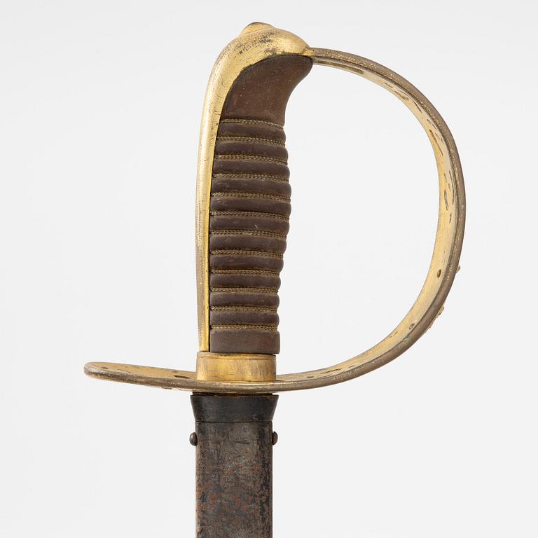 Saber, Swedish m/1893 for cavalry officer, with scabbard.