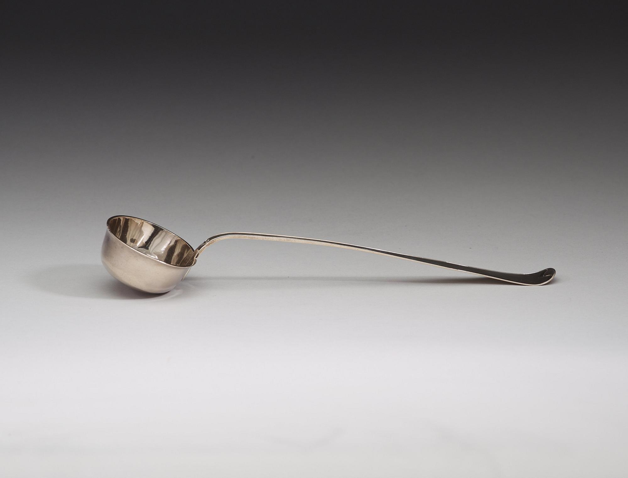 A Swedish 18th century silver soup-ladle, Carl Klingwall, Västerås 1776.