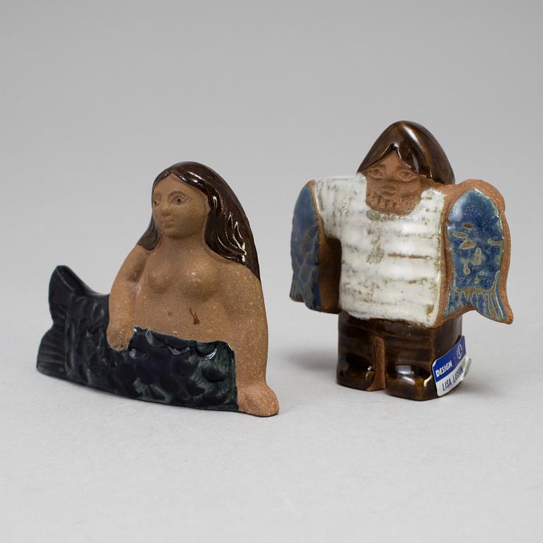 2 stoneware figurines by Lisa Larson for Gustavsberg. Produced 1969-1972.