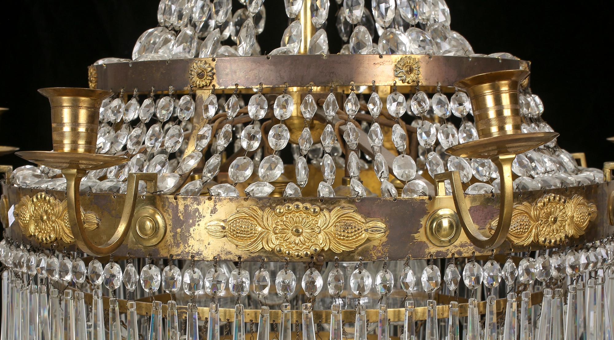 LJUSKRONA, Empirstil, tidigt 1900-tal. Höjd ca 96 cm.