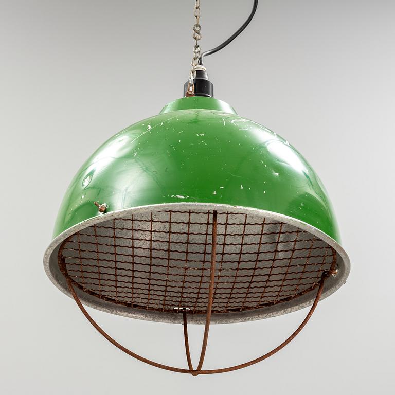 A metal ceiling light, 20th century.