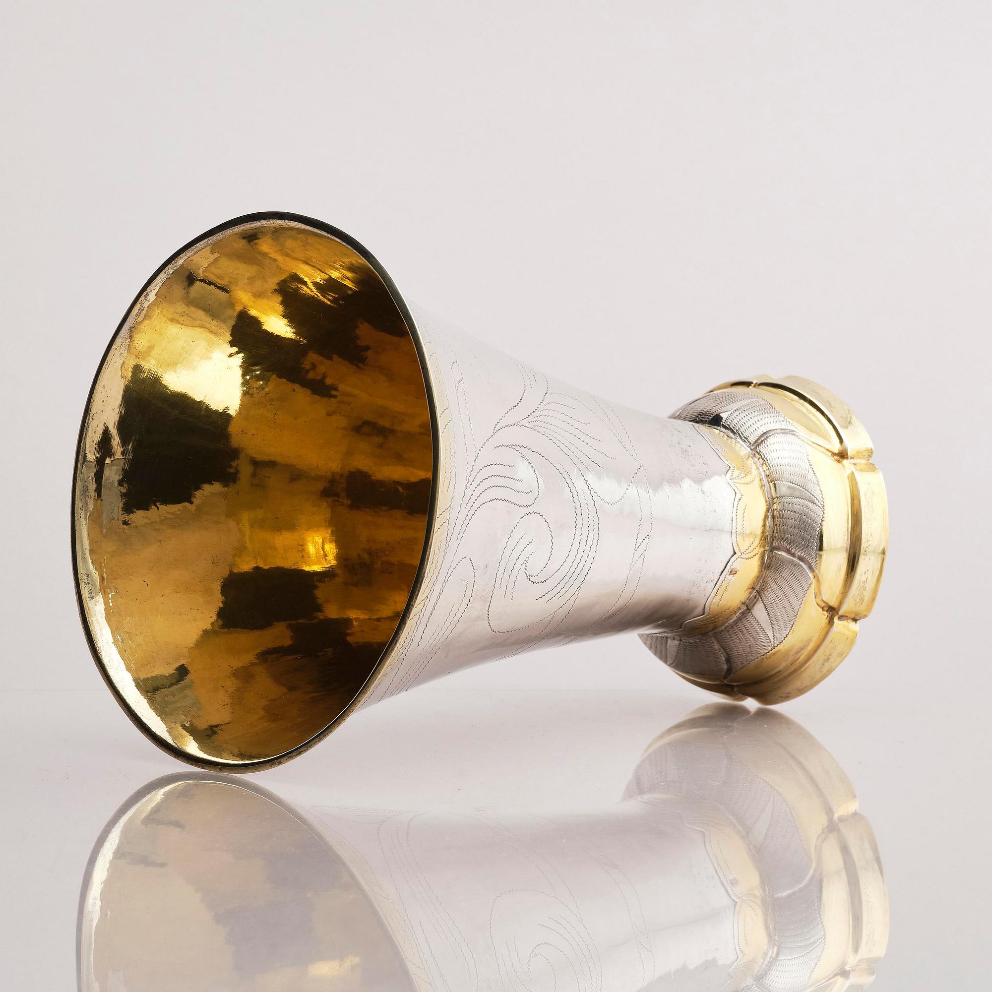 Gustaf Elfström, bägare, delvis förgyllt silver, Sala 1797. Gustaviansk.