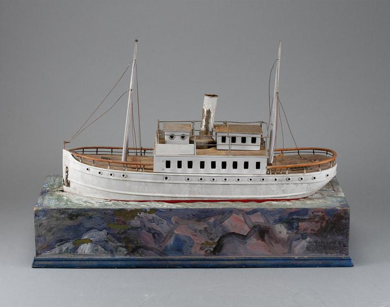 MODELLBÅT / LEKSAK, trä, 1900-talets första hälft.