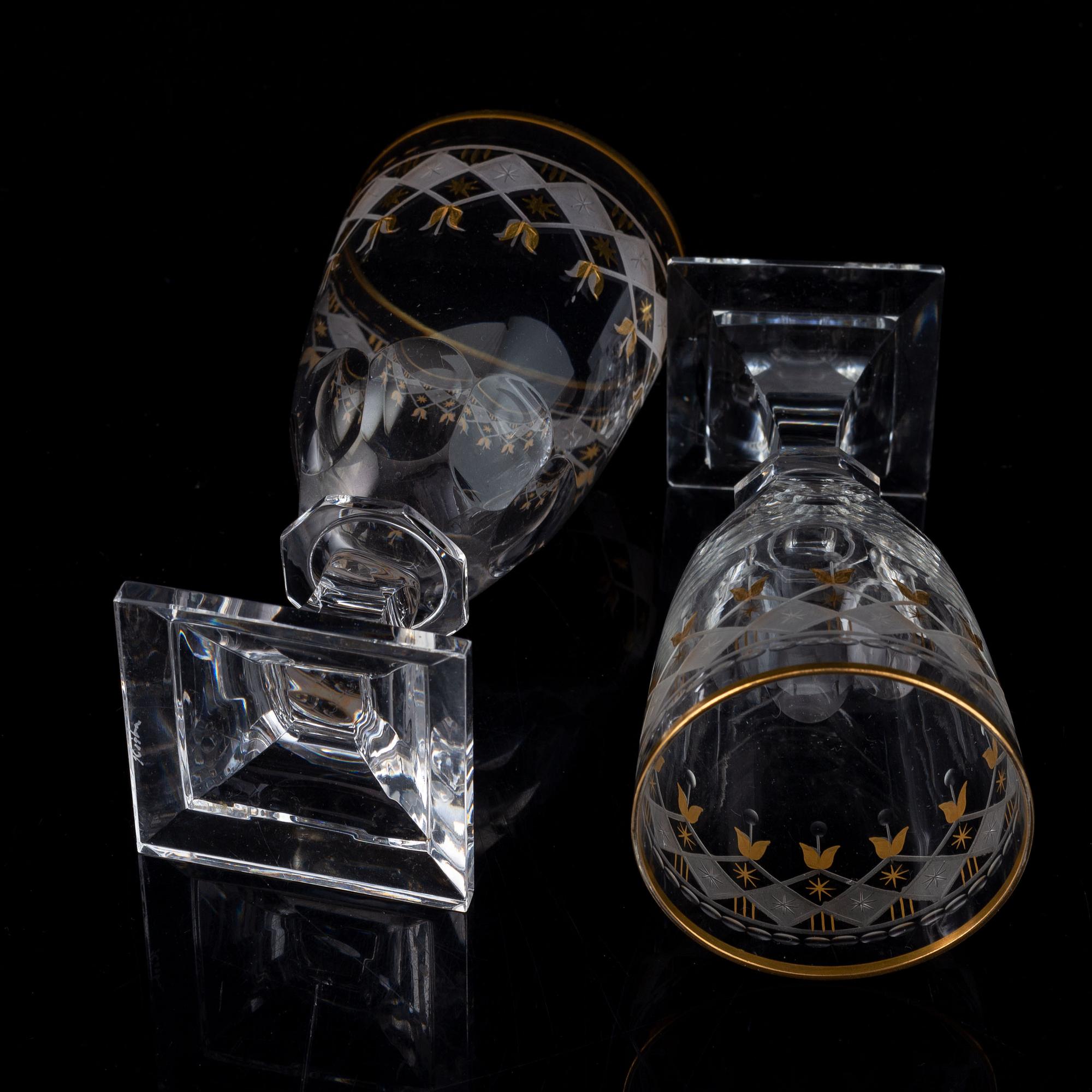 A part Kosta Junior glass service, 20th Century. (24 pieces).