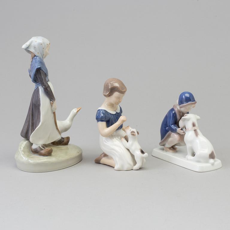 Three Bing & Gröndahl porcleain figures, Denmark, second half of the 20th century.