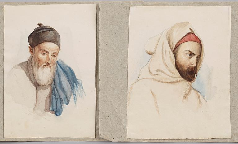 FRITZ VON DARDEL, 15 st teckningar/akvareller, de flesta osignerade, daterade, mest 1830-50-tal.