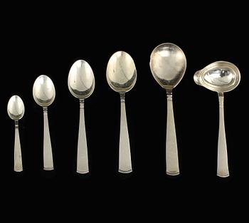 BESTICKSERVISDELAR, 135 st, silver, "Rosenholm", Jacob Ängman, GAB, 1950-1990-tal. Tot vikt 4 845 g.