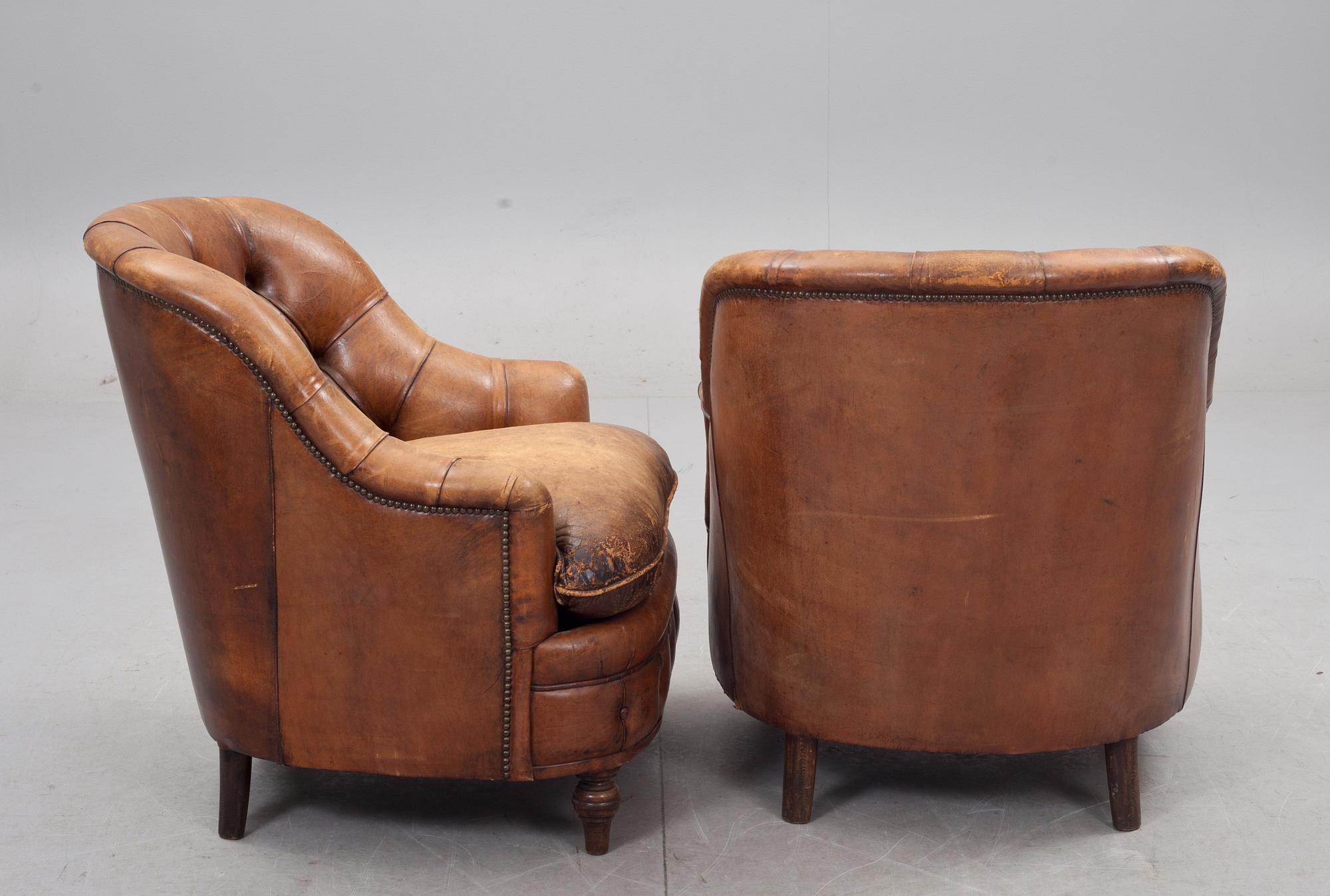 FÅTÖLJER, ett par, 1900-talets andra hälft.