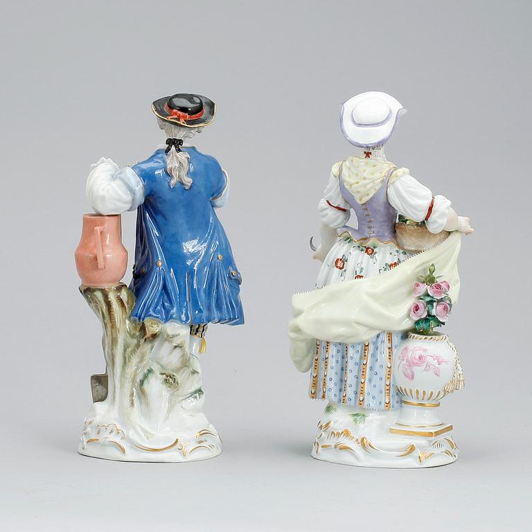 FIGURER, ett par, porslin, Meissen, 1800-tal.