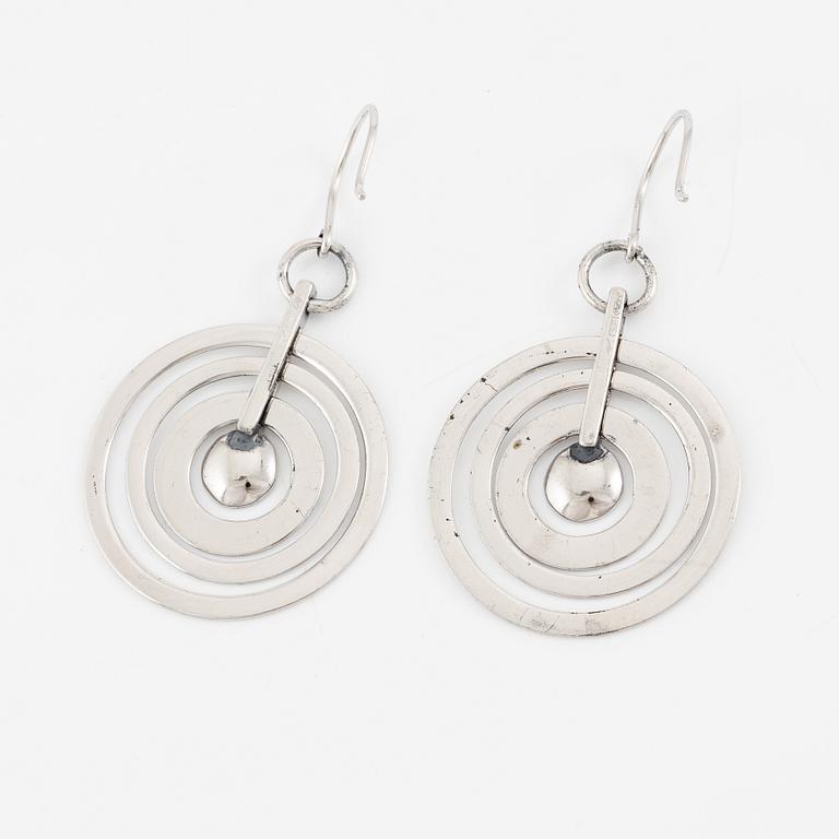 Tapio Wirkkala, a pair of earrings "Silvermoon", sterling silver, for Kultakeskus.