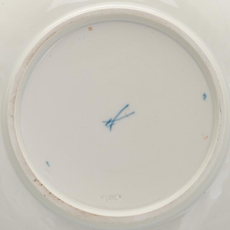 Two late 20th century porcelain Meissen dishes.