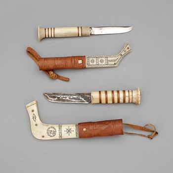 SAMEKNIVAR, 2 st, signerade E. Poggats och EP.dy, 1900-tal.