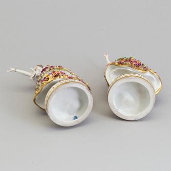 Two Rudolstadt Volkstedt porcelain figurines, Germany, mid-20th century.