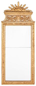 595. A late Gustavian late 18th century mirror.