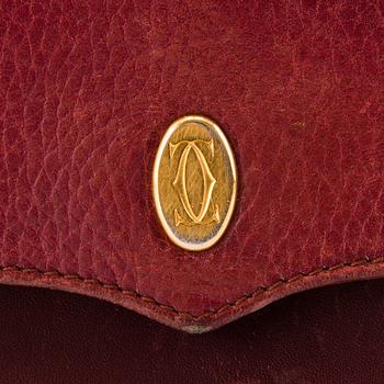 CARTIER Vintage Bordeaux Leather Crossbody Bag.