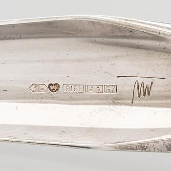 Tapio Wirkkala, A silver dish and letter knife, Kultakeskus Hämeenlinna 1960 and 1964.