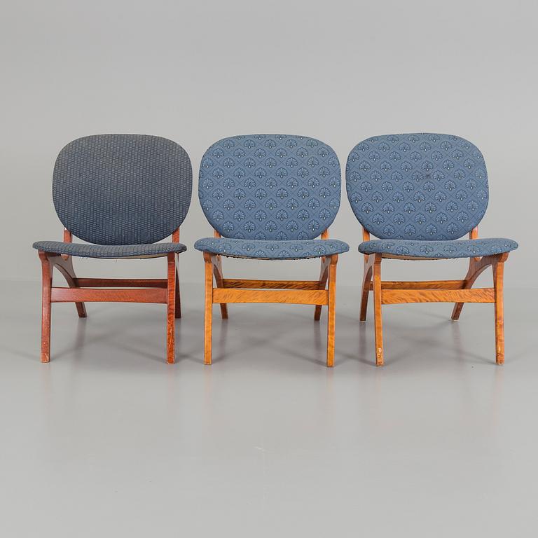LOUNGE CHAIRS, 2+1, 1950s.