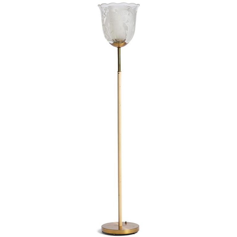 Bo Notini, a floor lamp, Glössner & Co, Stockholm, 1940s.