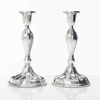 Thorvald Marthinsen, ljusstakar, ett par, silver, Tönsberg, Norge 1900-tal.