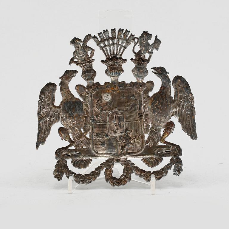 DEKORELEMENT, silver, ostämplat, 1800-/1900-tal. Vikt 74 g.