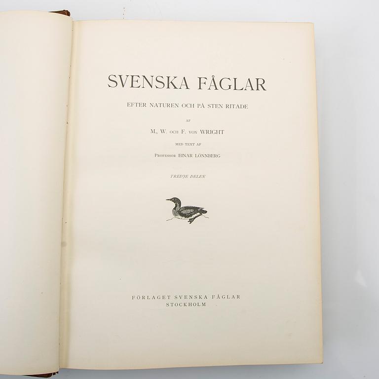 The Wright Brothers, book work, 3 volumes, "Swedish Birds", A. Börtzells tryckeri AB, Ivar Baarsen, Stockholm, 1924-1929.