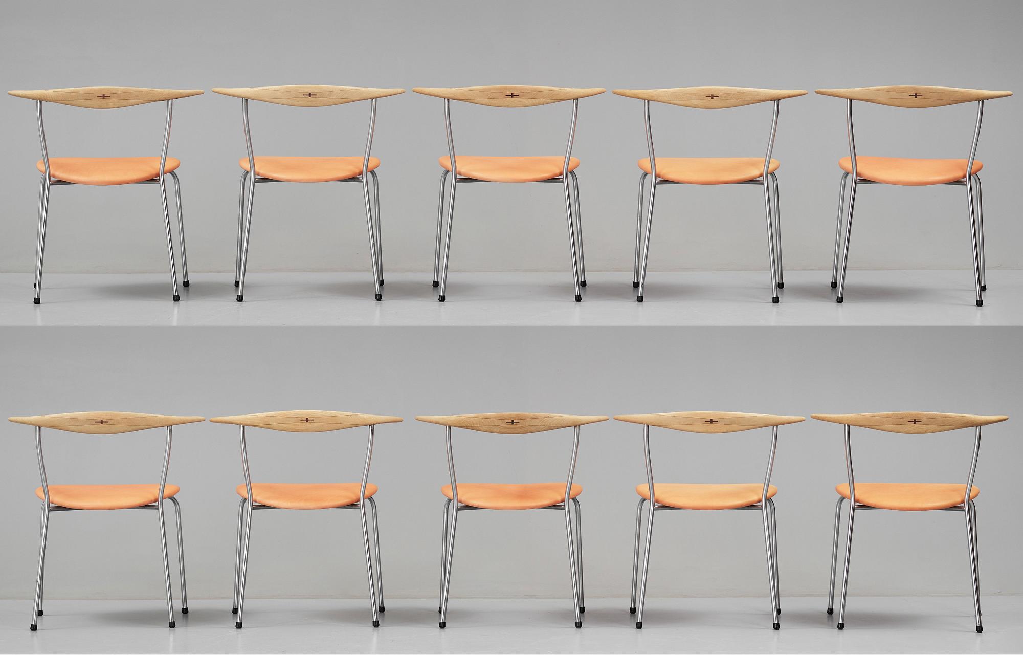 Hans J. Wegner, stolar, 10 st "JH-701", Johannes Hansen, Danmark.