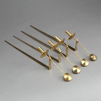 VÄGGLAMPETTER, 2 par, mässing, "Pendel", Pierre Forsell, Skultuna, 1900-talets andra hälft.