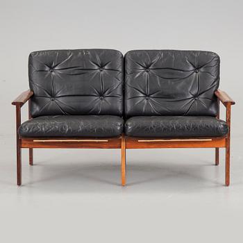 ILLUM WIKKELSÖ, soffa samt fåtölj, "Capella", N Eilersen, 1960/70-tal.