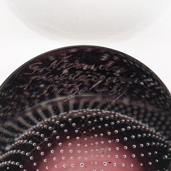 GUNNEL NYMAN, A glass vase, signed. G. Nyman Nuutajärvi Notsjö -54.