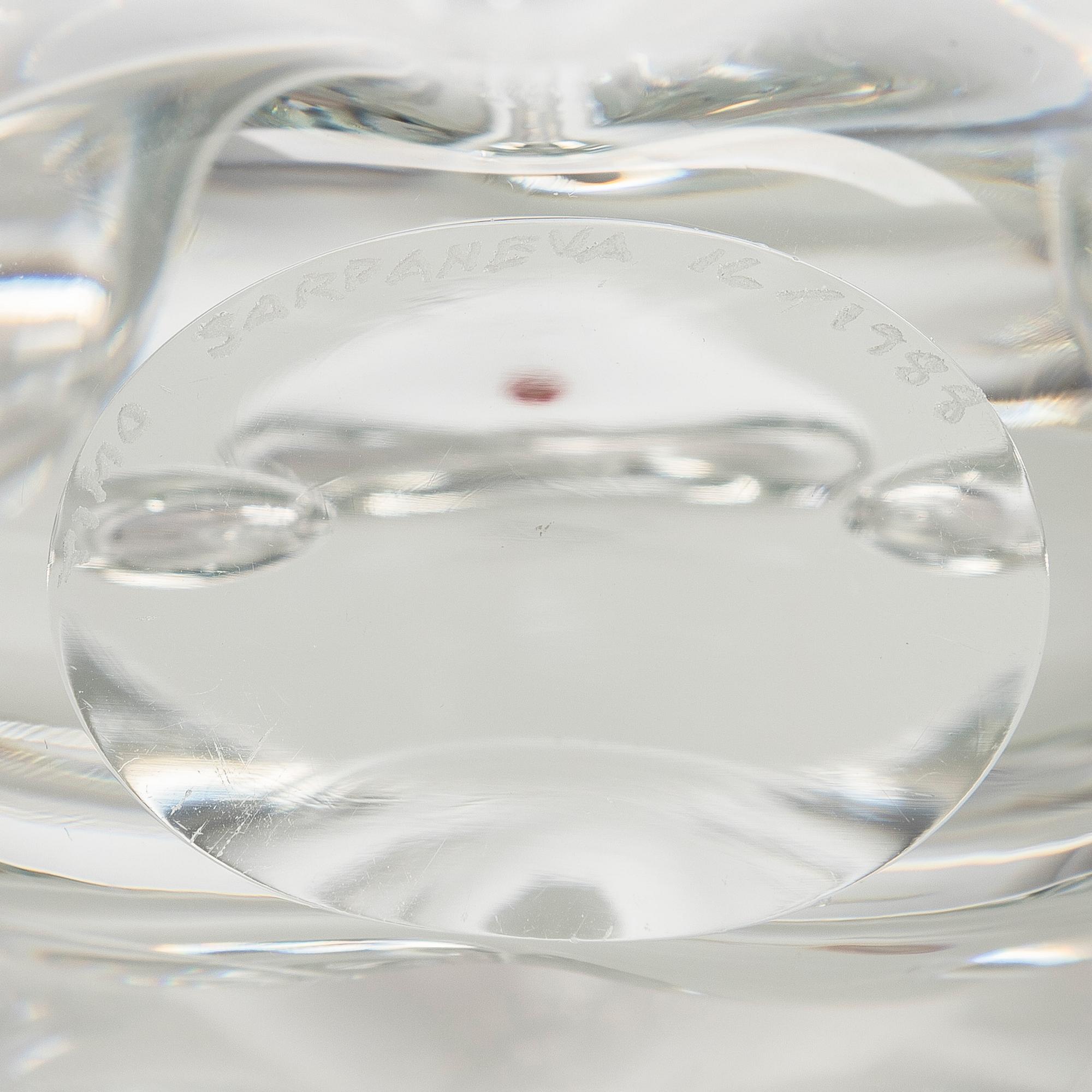 Timo Sarpaneva, a glass sculpture 'Claritas' signed Timo Sarpaneva Iittala 16/1988.