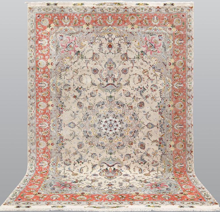 Matta, Tabriz, part silk, sk 60 Radj, signed, c 290 x 176 cm.
