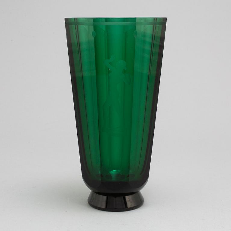 SIMON GATE, a 1930's glass vase for Orrefors.