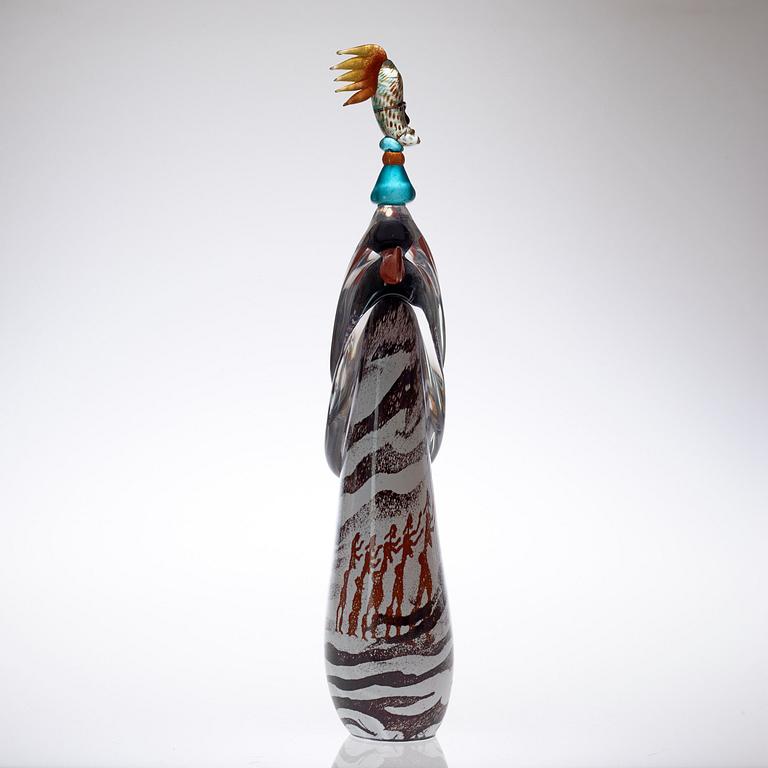 Kjell Engman, A unique Kjell Engman glass sculpture, Kosta Boda 1994.