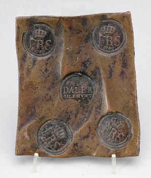 PLÅTMYNT, koppar, 1 daler silvermynt, Fredrik I, Sverige 1747.